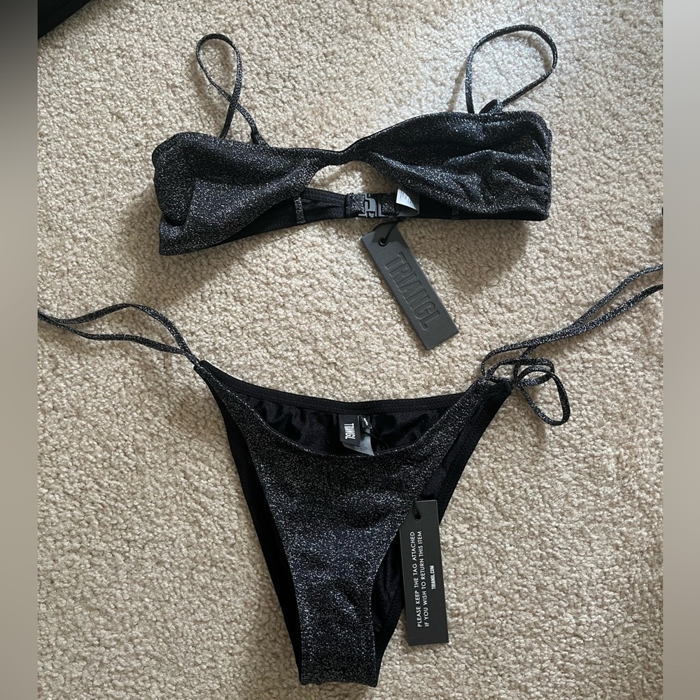 Triangl bathing suit new with tags black sparkly